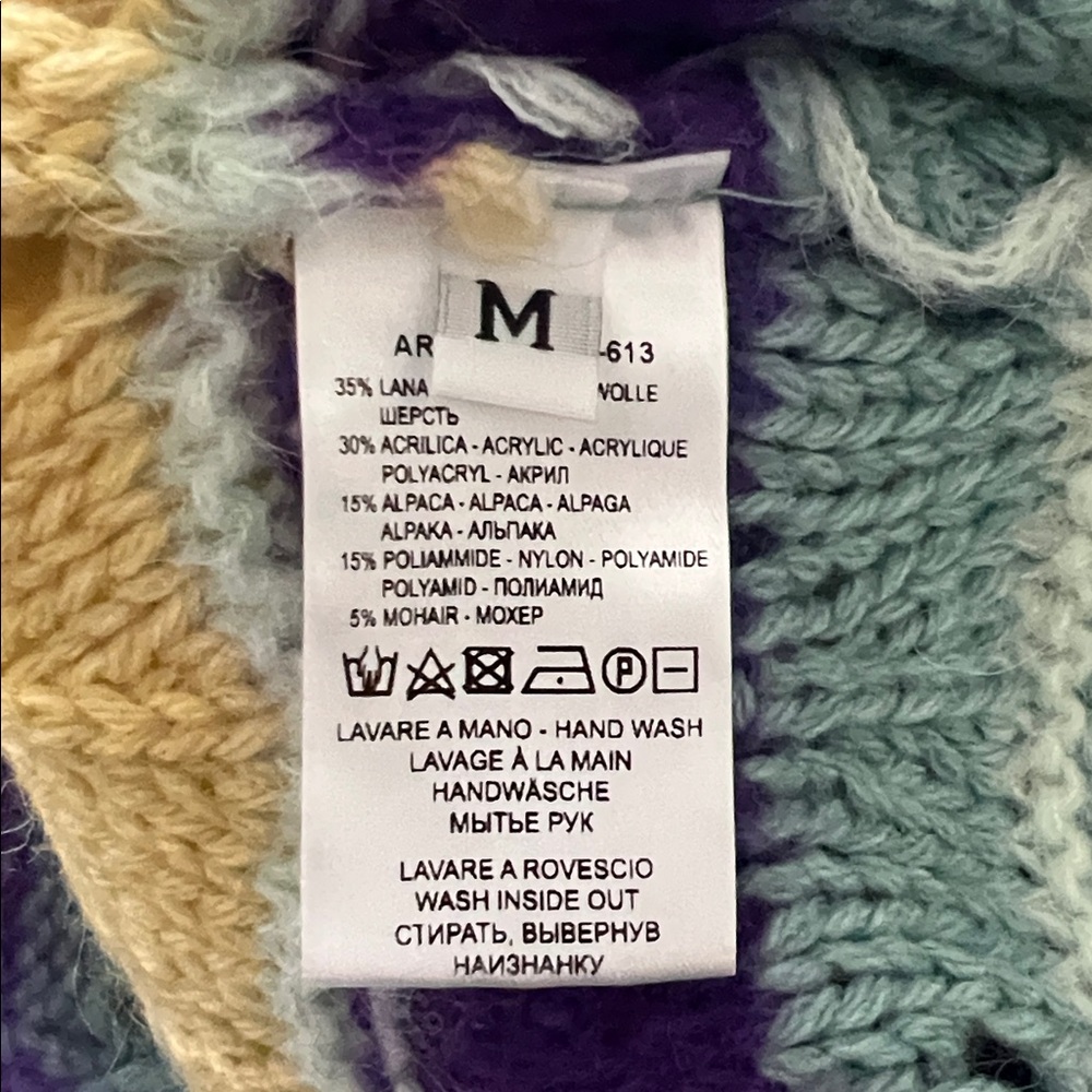 NWT Italy Alpaca Mohair Wool Blend Striped Oversized Crewneck Sweater M FLOOR - Picture 9 of 12